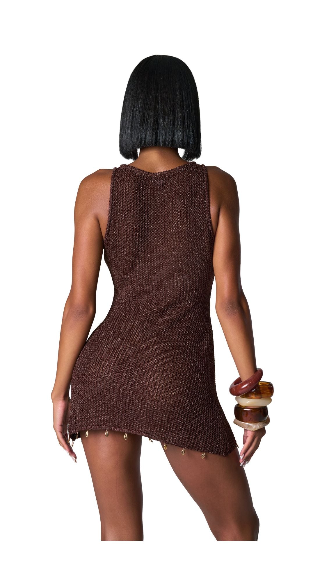 Via Sheer Knit Mini Dress