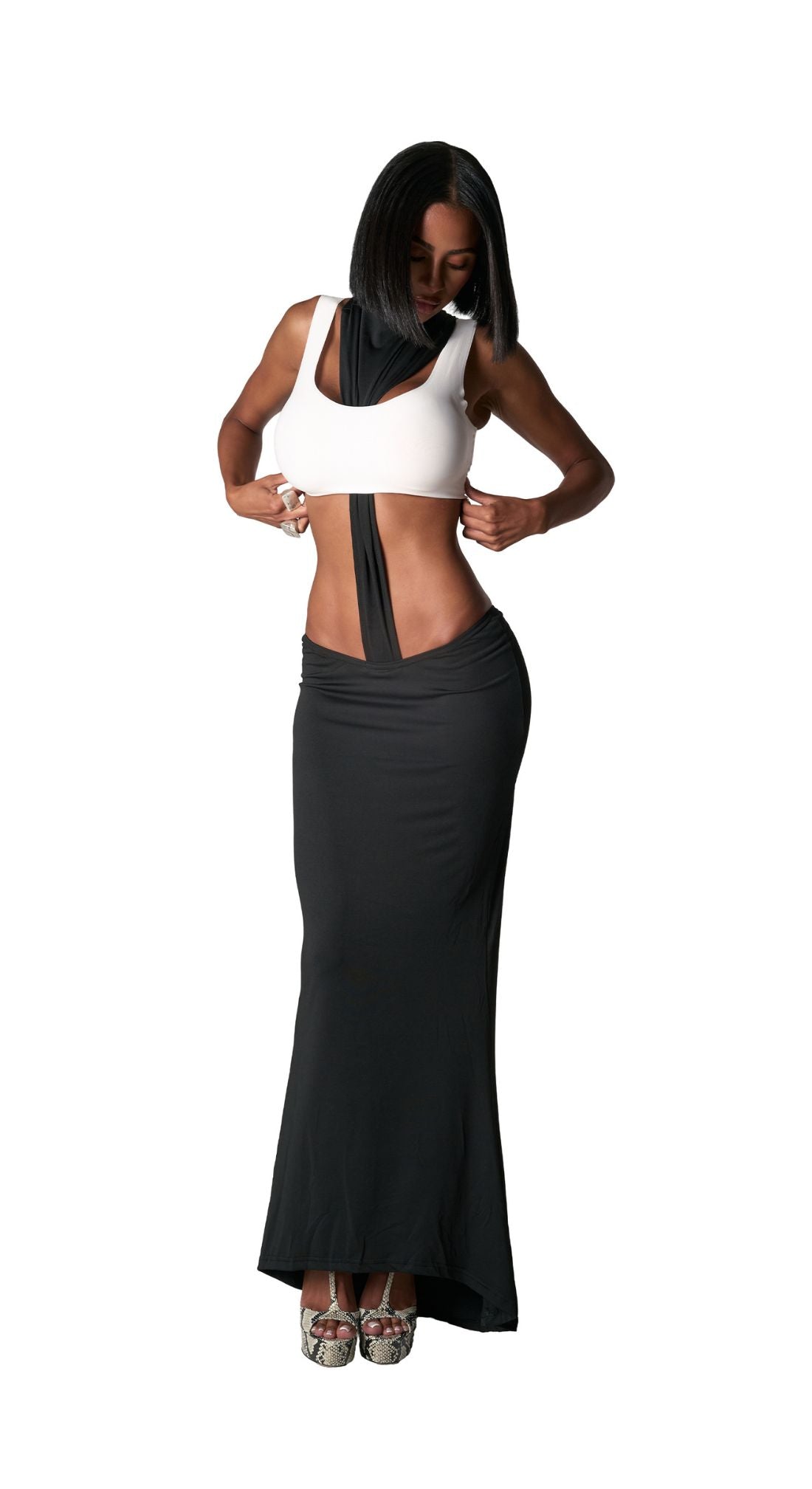 Noir Illusion Maxi Dress